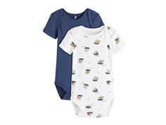 Name It bright white sailboat bodysuit (2-pack)